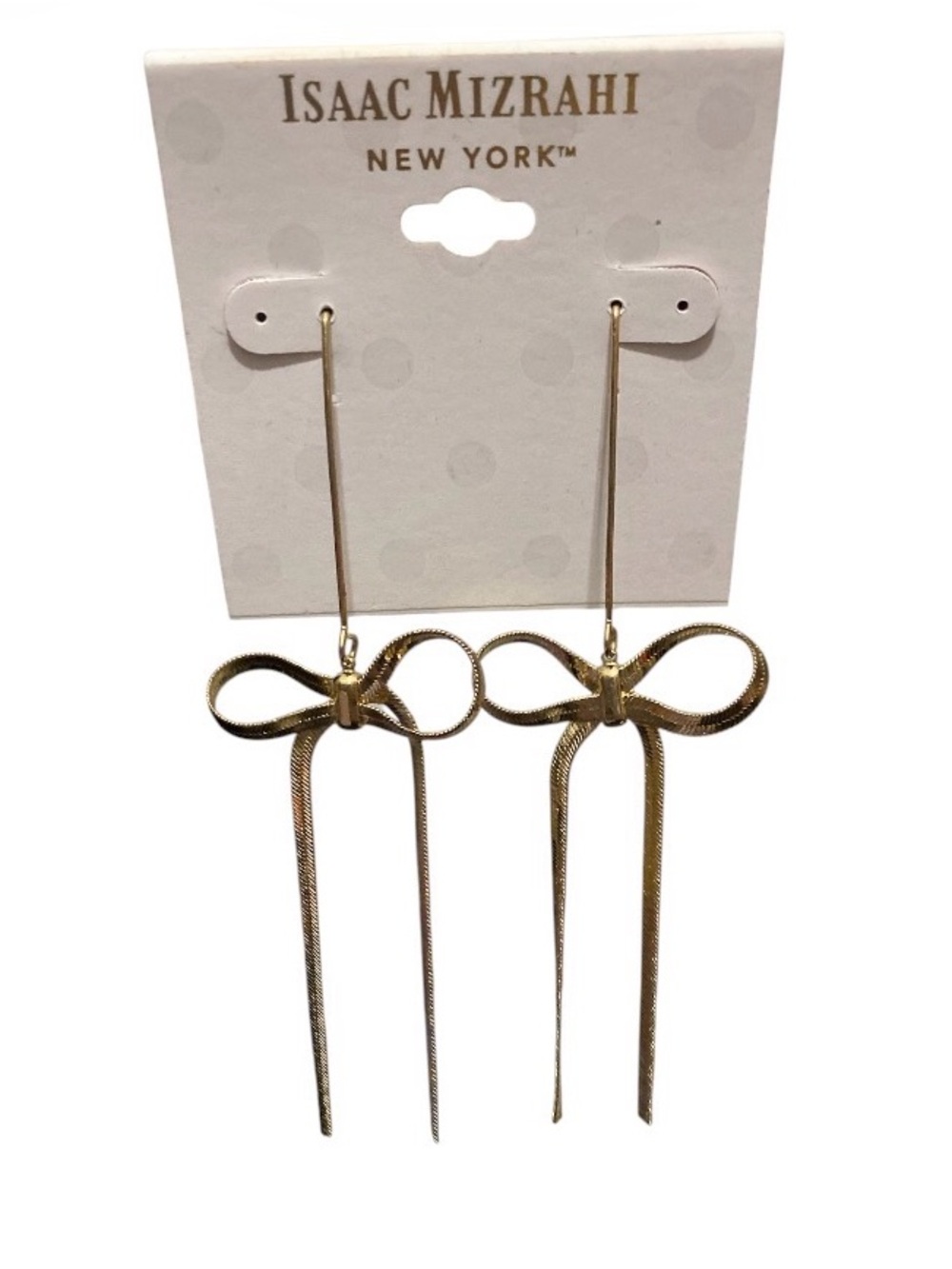 Issac Mizrahi Gold Bow Drop Earrings